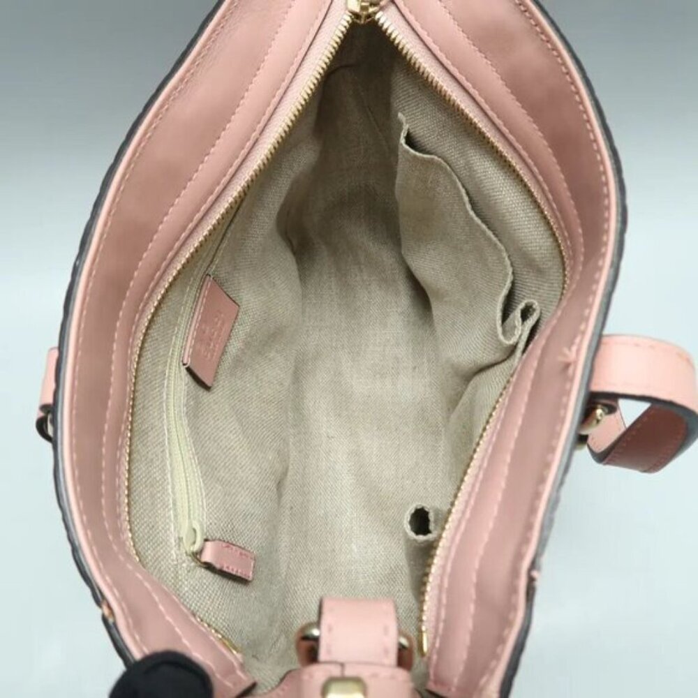 Authentic Gucci Bree Guccissima Leather Tote Bag Pink Crossbody Luxury Handbag - Picture 10 of 12